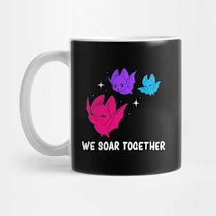 Androgynous Pride Flag Lgbtqia Cute Kawaii Bats Mug